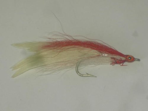 Lefty's deceiver red & white fly