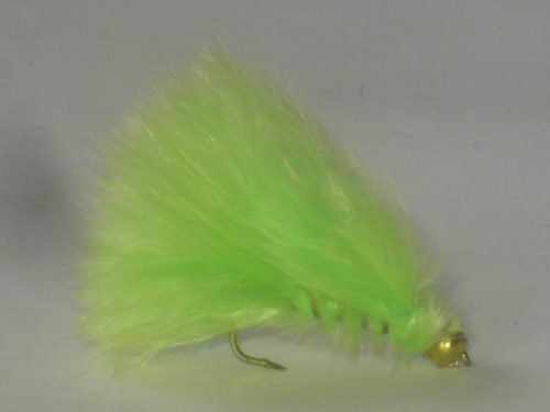 Beadhead marabou streamer fluorescent green fly
