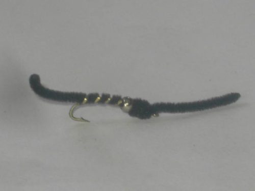 black Beadhead San Juan Worm streamer fly