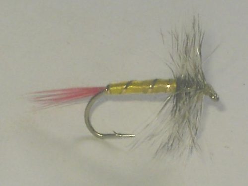 Gray hackle yellow dry fly