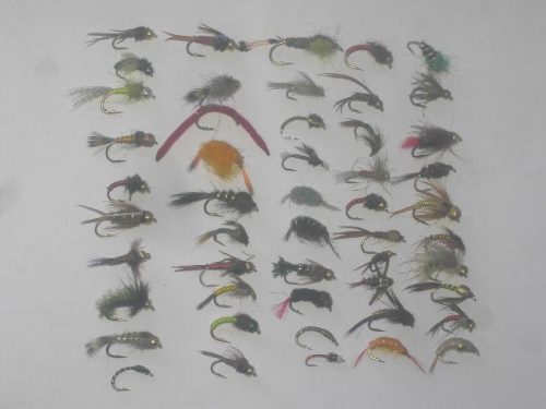 50 assorted nymphs flies