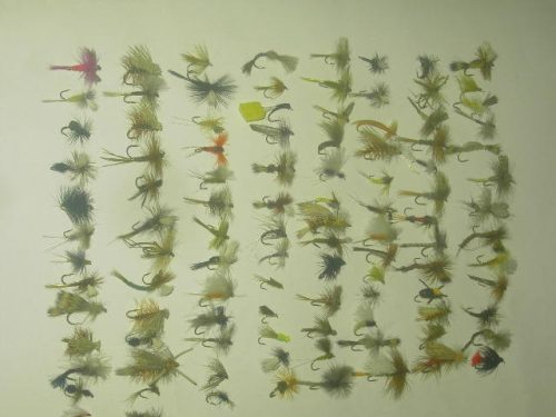 100 assorted dry fishing flies for sale