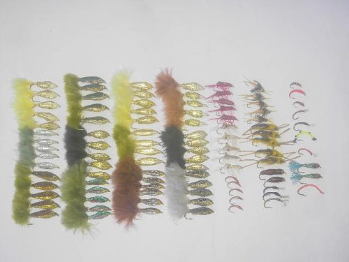100 assorted expoxy minnow fishing flies for sale