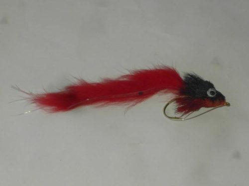 Red & black sculpin fly