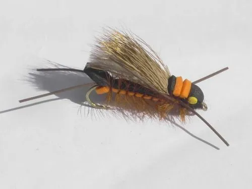 Orange Salmon fly hopper