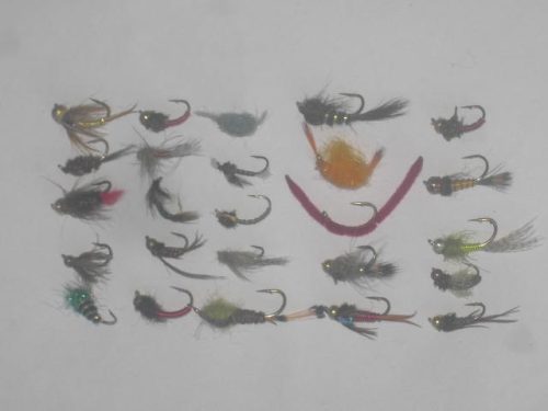 25 assorted nymphs flies
