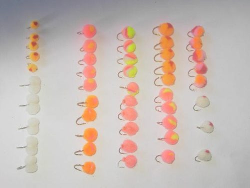 100 assorted salmon eggs fishing flies for sale