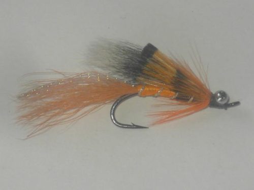 Alley Shrimp Orange Bead Chain salmon fishing fly