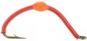 UV Wire Worm Red Fishing fly pattern